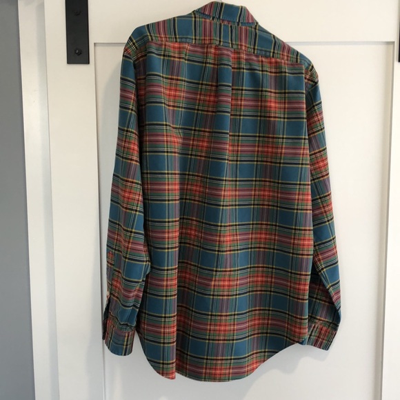 Ralph Lauren button down collar shirt mens large with Polo logo plaid - Picture 4 of 4